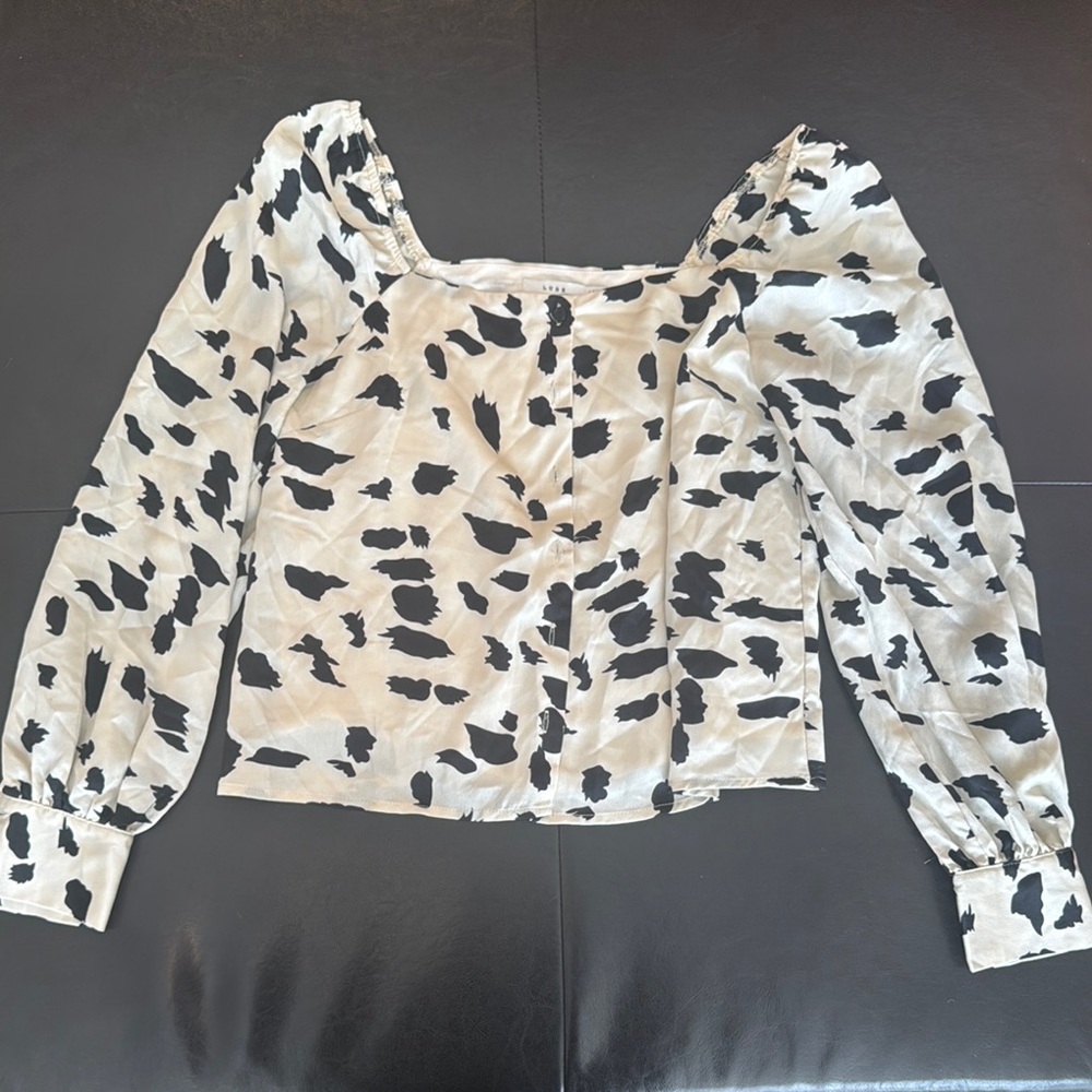 Stylish Black and White Cow Print Women's Top